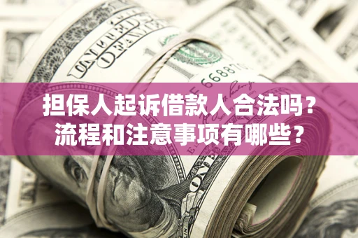 武汉担保人起诉借款人合法吗？流程和注意事项有哪些？