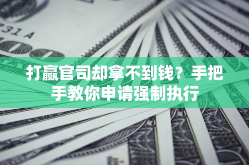 武汉打赢官司却拿不到钱？手把手教你申请强制执行