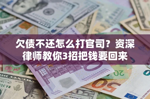 武汉欠债不还怎么打官司？资深律师教你3招把钱要回来