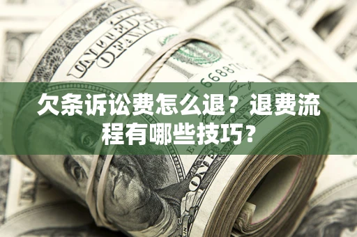 武汉欠条诉讼费怎么退？退费流程有哪些技巧？