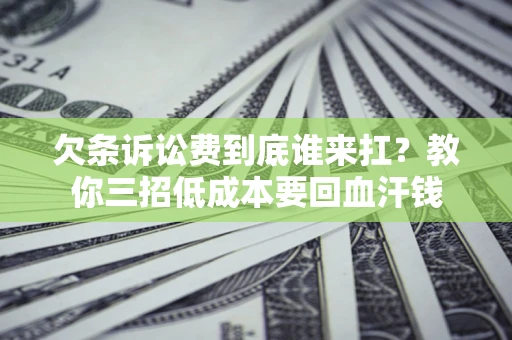 武汉欠条诉讼费到底谁来扛？教你三招低成本要回血汗钱